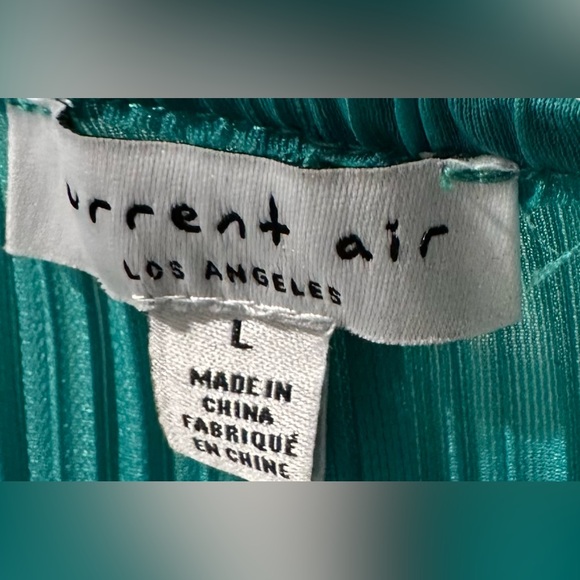 Anthropologie Current Air Short Sleeve Plissé Tonal Flounced Midi Dress ZB6 - Picture 4 of 8